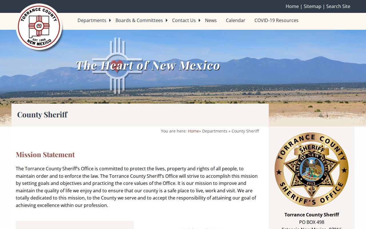Torrance County sheriff sex offender registry contact